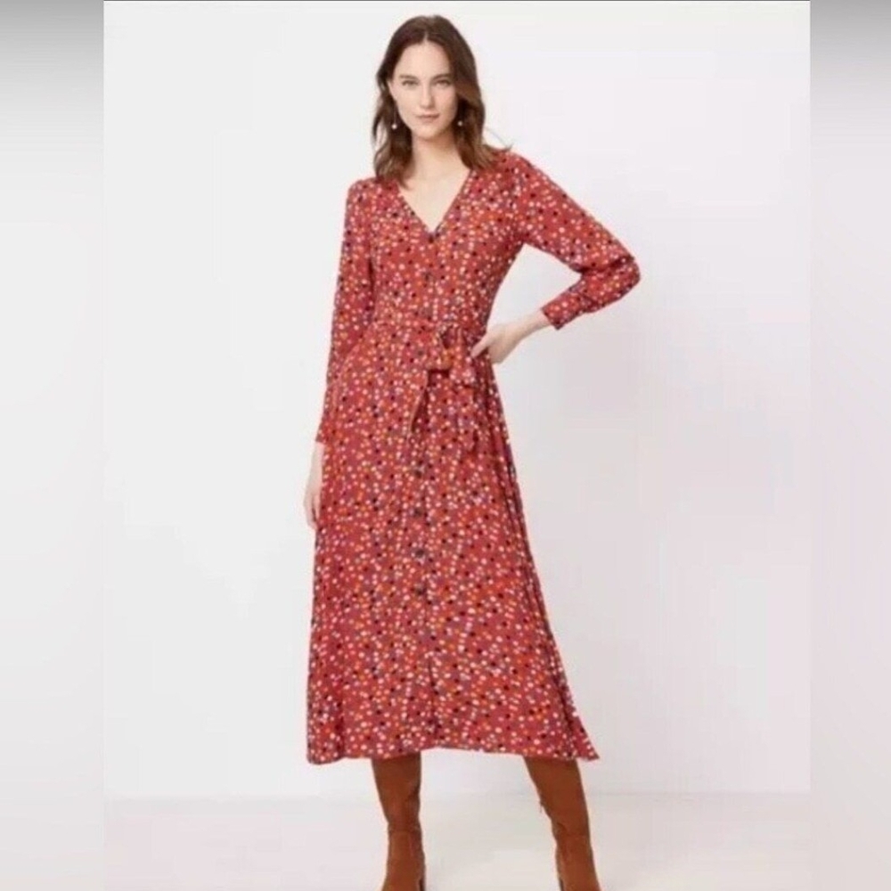Classic Red Dotted Shirt Dress